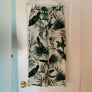 Joie palm leaf print wide leg palazzo pants